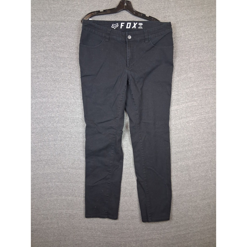 Fox Racing Mens Pants 33 Black Denim Jeans Dagger Slim Fit Moto Workwear Classic